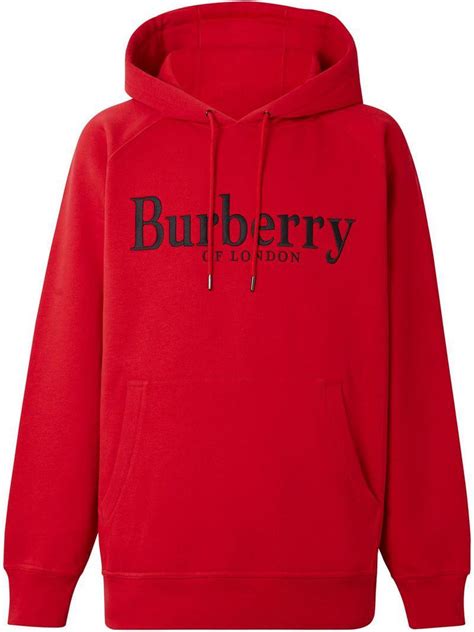 burberry logo hoodie red|heavy weight hoodie Burberry.